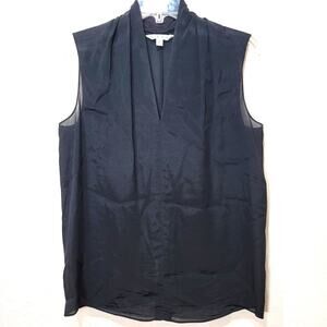 Cabi Silk Business Blouse Top S Tank Sheer Style 979 Blouse Black Sleeveless